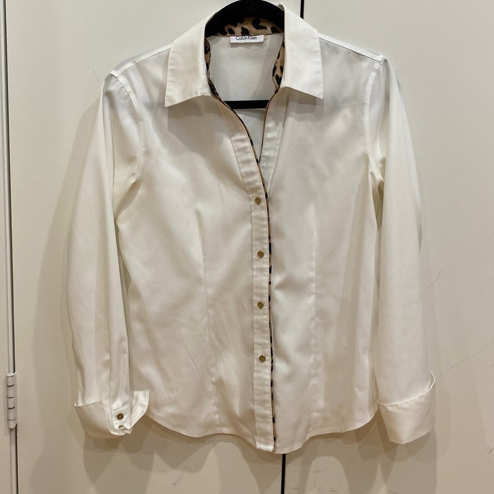 Calvin Klein white collar shirt